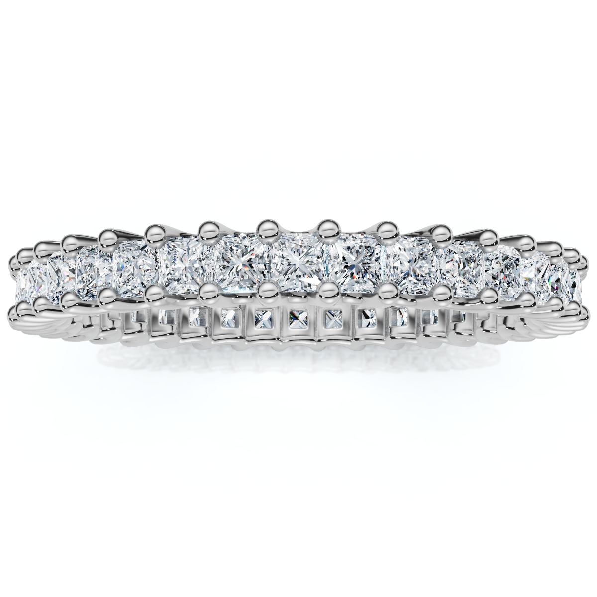 1Ct Princess Cut Diamond Eternity Stackable Wedding Ring 14k Gold Lab Grown (E-F, VS)