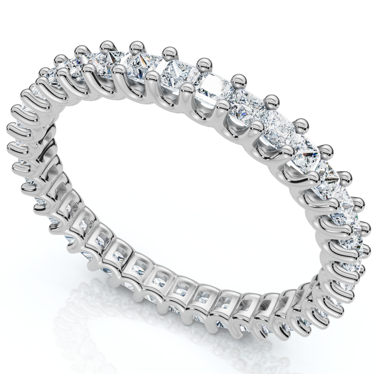 1Ct Princess Cut Diamond Eternity Stackable Wedding Ring 14k Gold Lab Grown (E-F, VS)