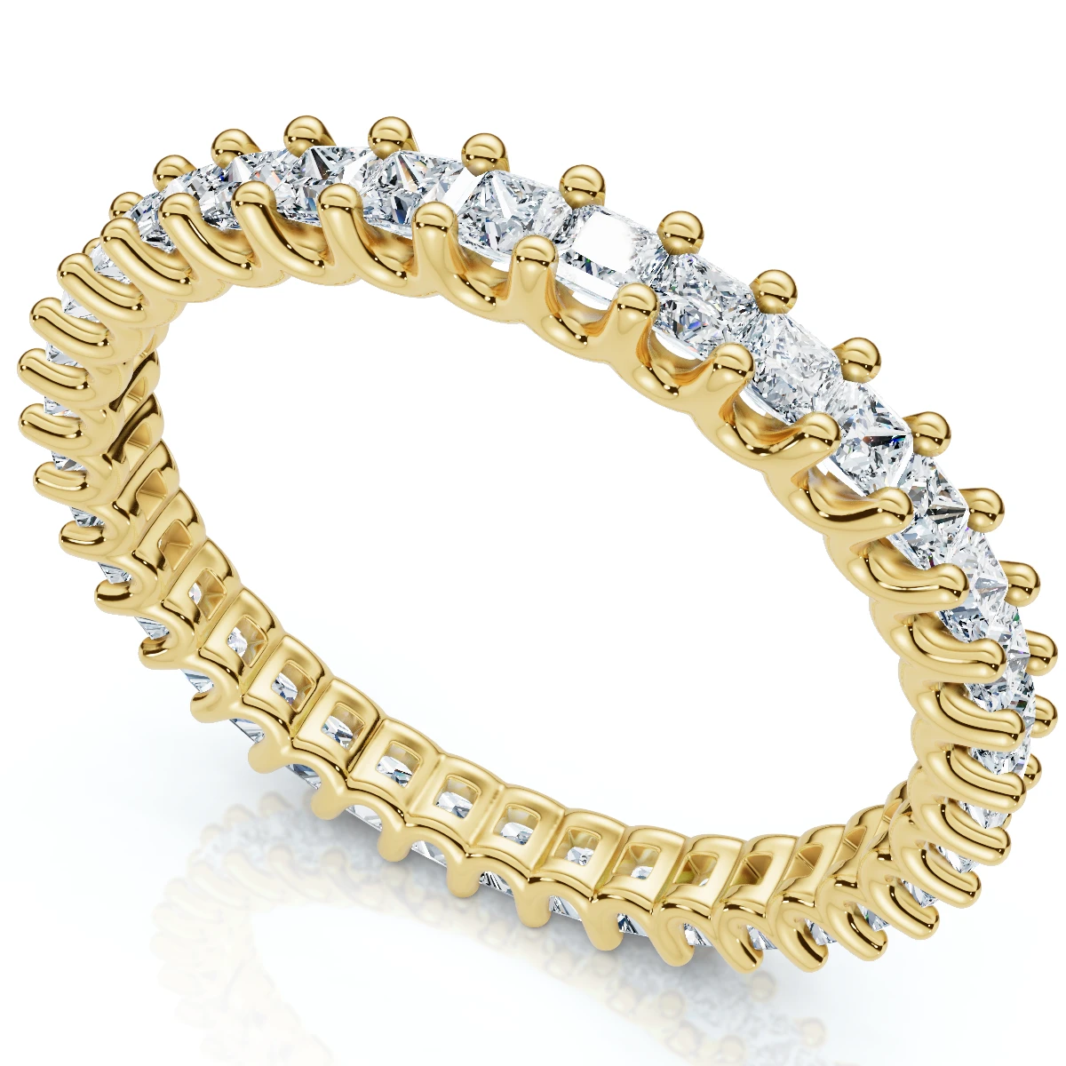 1Ct Princess Cut Diamond Eternity Stackable Wedding Ring 14k Gold Lab Grown (E-F, VS)