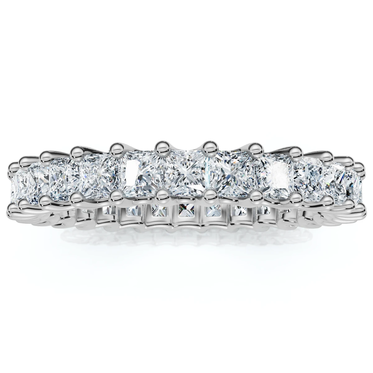 2Ct Princess Cut Diamond Eternity Stackable Wedding Ring 14k Gold Lab Grown (E-F, VS)
