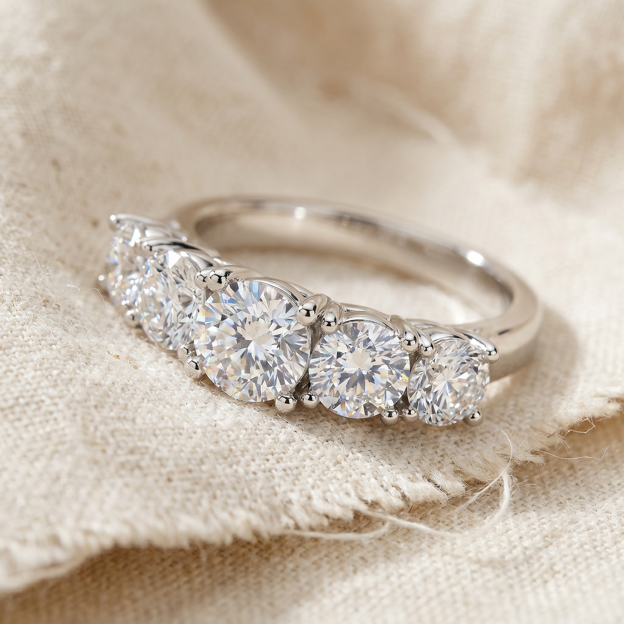 2 1/6Ct Elina Five-Stone Diamond Engagement Ring 14K Gold Lab Grown (E-F, VS)