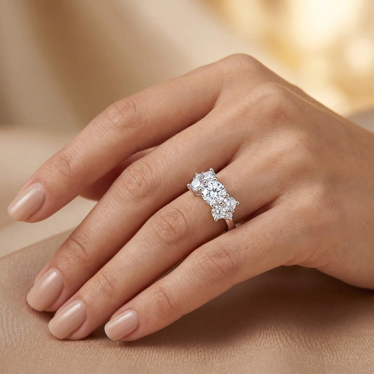 1.60Ct Butterfly Diamond Ring 10k Gold Lab Grown (E-F, VS)