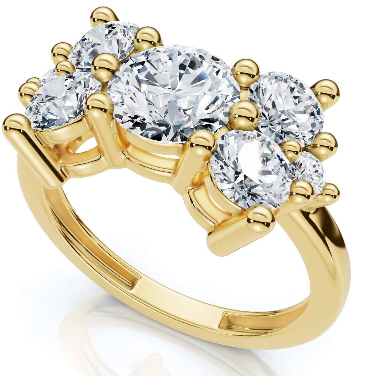 1.60Ct Butterfly Diamond Ring 10k Gold Lab Grown (E-F, VS)
