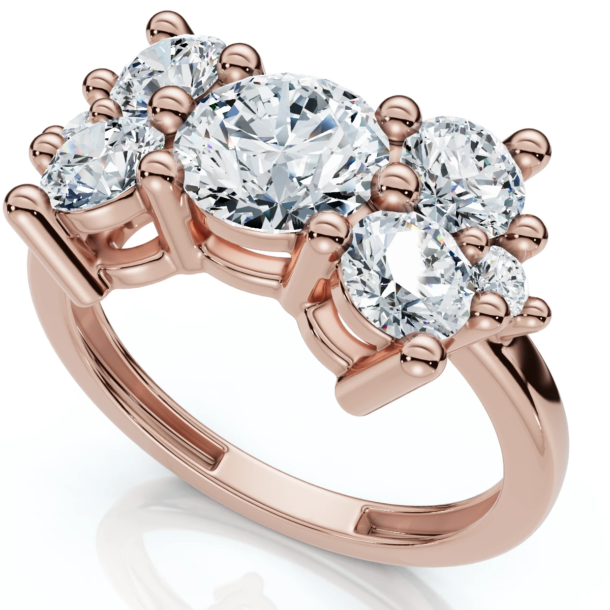 1.60Ct Butterfly Diamond Ring 10k Gold Lab Grown (E-F, VS)