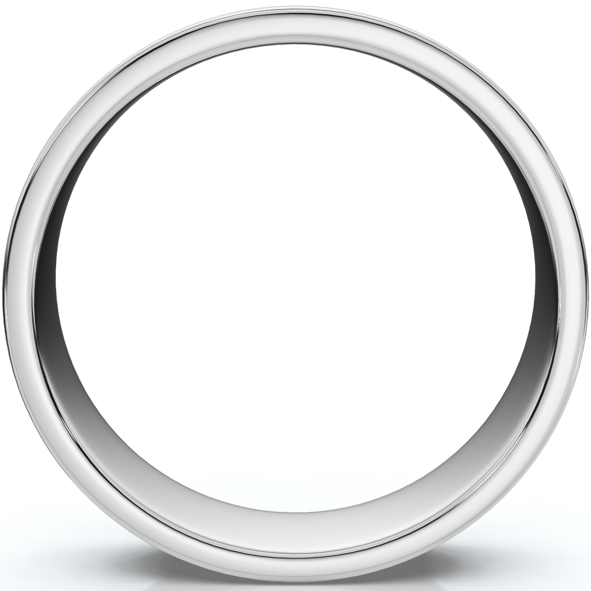 5mm Flat High Polished Wedding Band 10K White Gold Comfort Fit