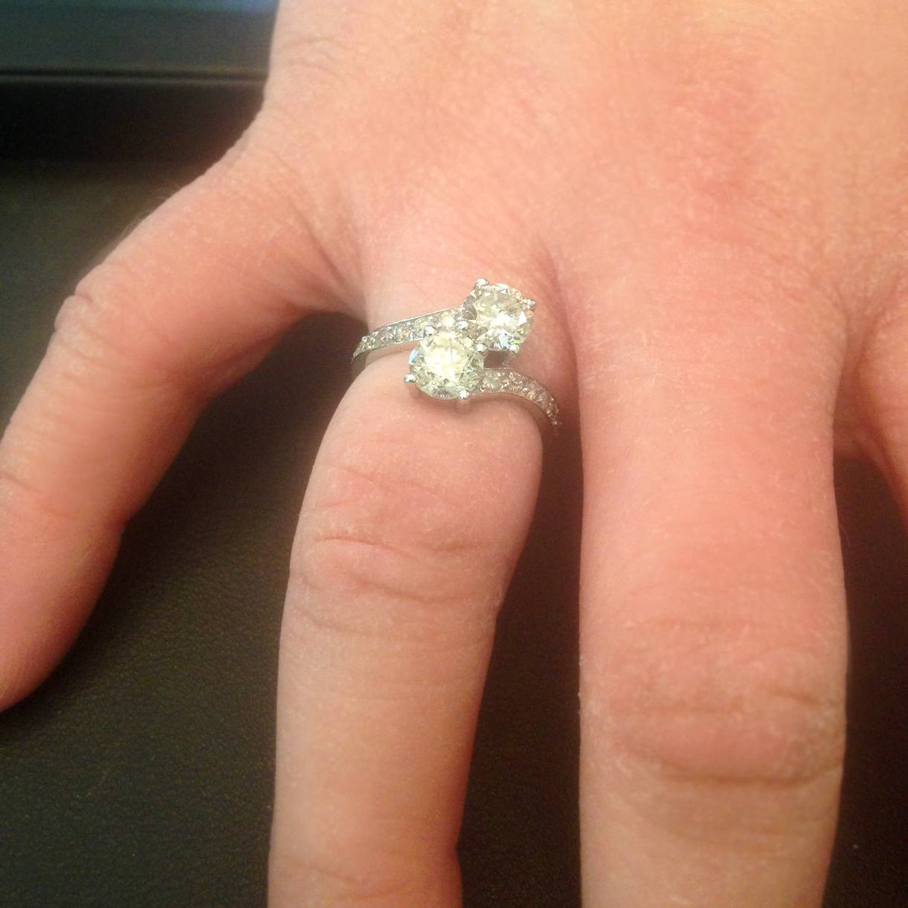 1 1/2CT Forever Us 2-Stone Two Diamond Ring 14K White Gold (H-I, I1) 1 1/2CT Forever Us 2-Stone Two Diamond Ring 14K White Gold (H-I, I1)