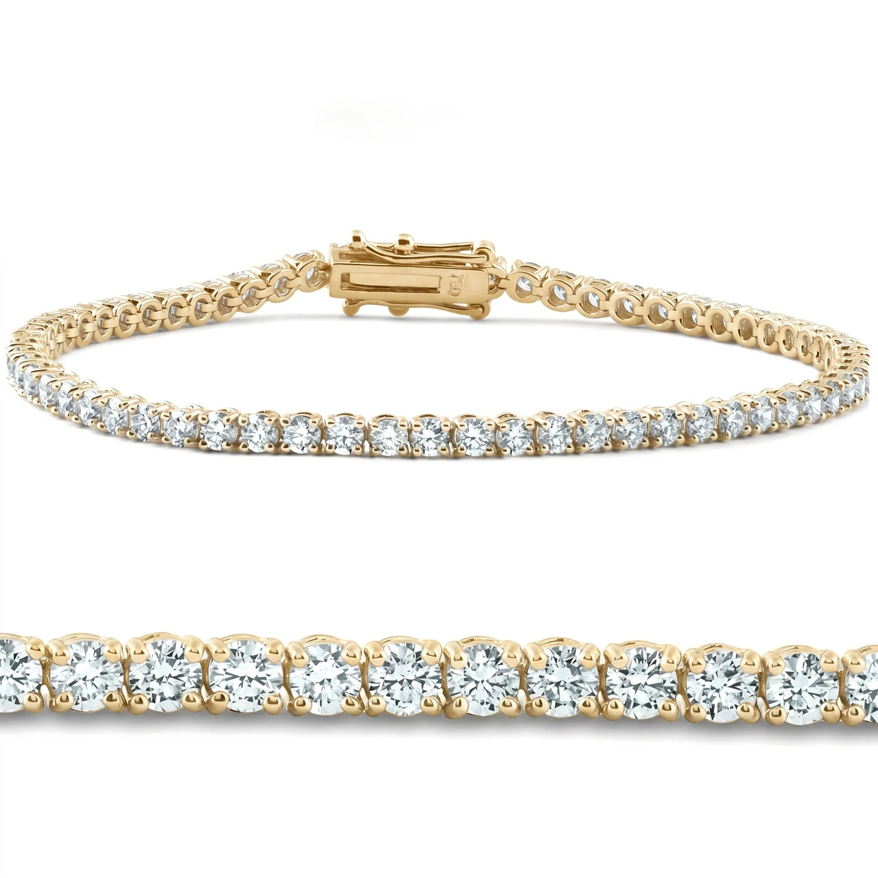 2 - 20Ct Diamond Tennis Bracelet 7" 14k Gold Lab Grown (F-G, VS)