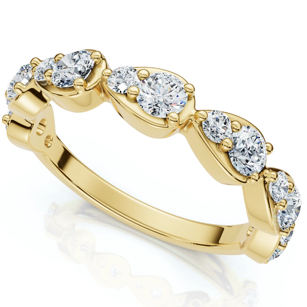 5/8Ct Pearla Diamond Stackable Wedding Band 10k Gold (E-F, VS)