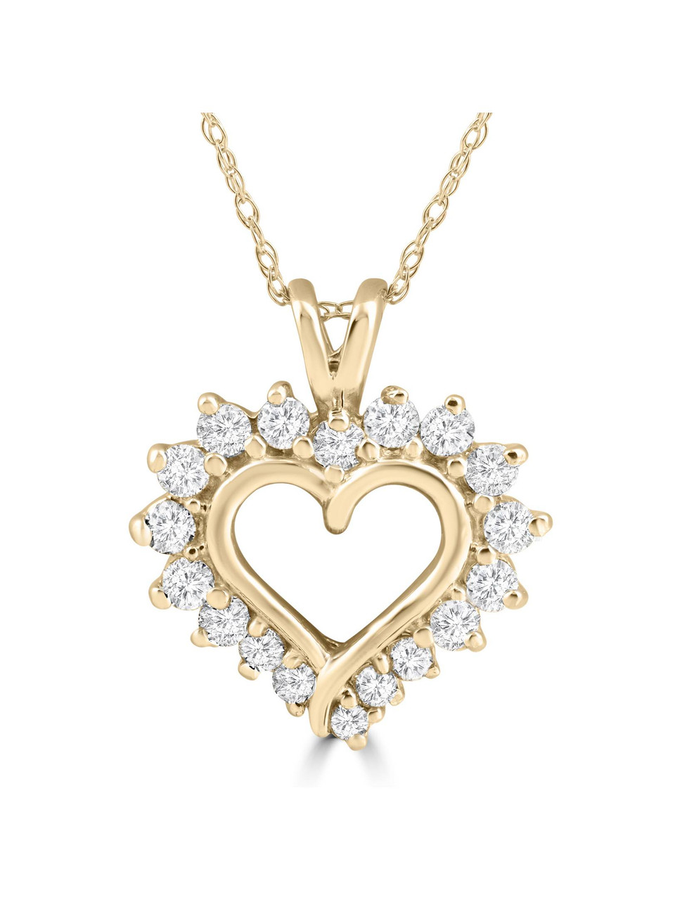 1/2Ct Diamond Petite Diamond Pendant Necklace in 14k White, Yellow, or Rose Gold (G-H, I1)