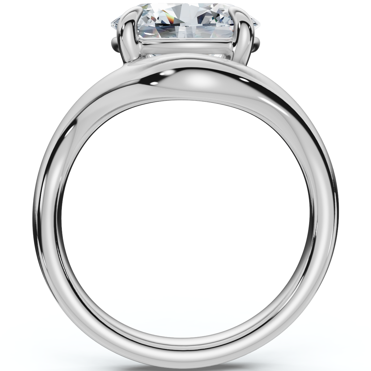 1Ct Oval Silhouette East West Diamond Engagement Ring 14k Gold Lab Grown (E-F, VS)