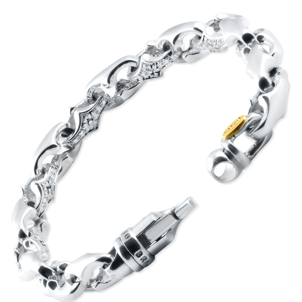 Men's 14k Gold (65gram) or Platinum (104gram) 9mm Link Bracelet 8.5"