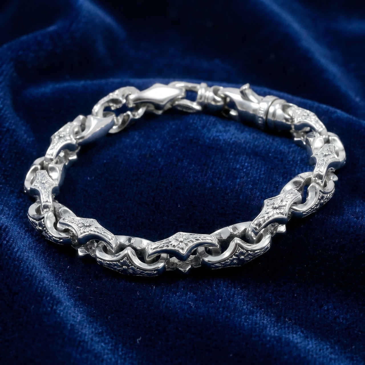Men's 14k Gold (65gram) or Platinum (104gram) 9mm Link Bracelet 8.5"