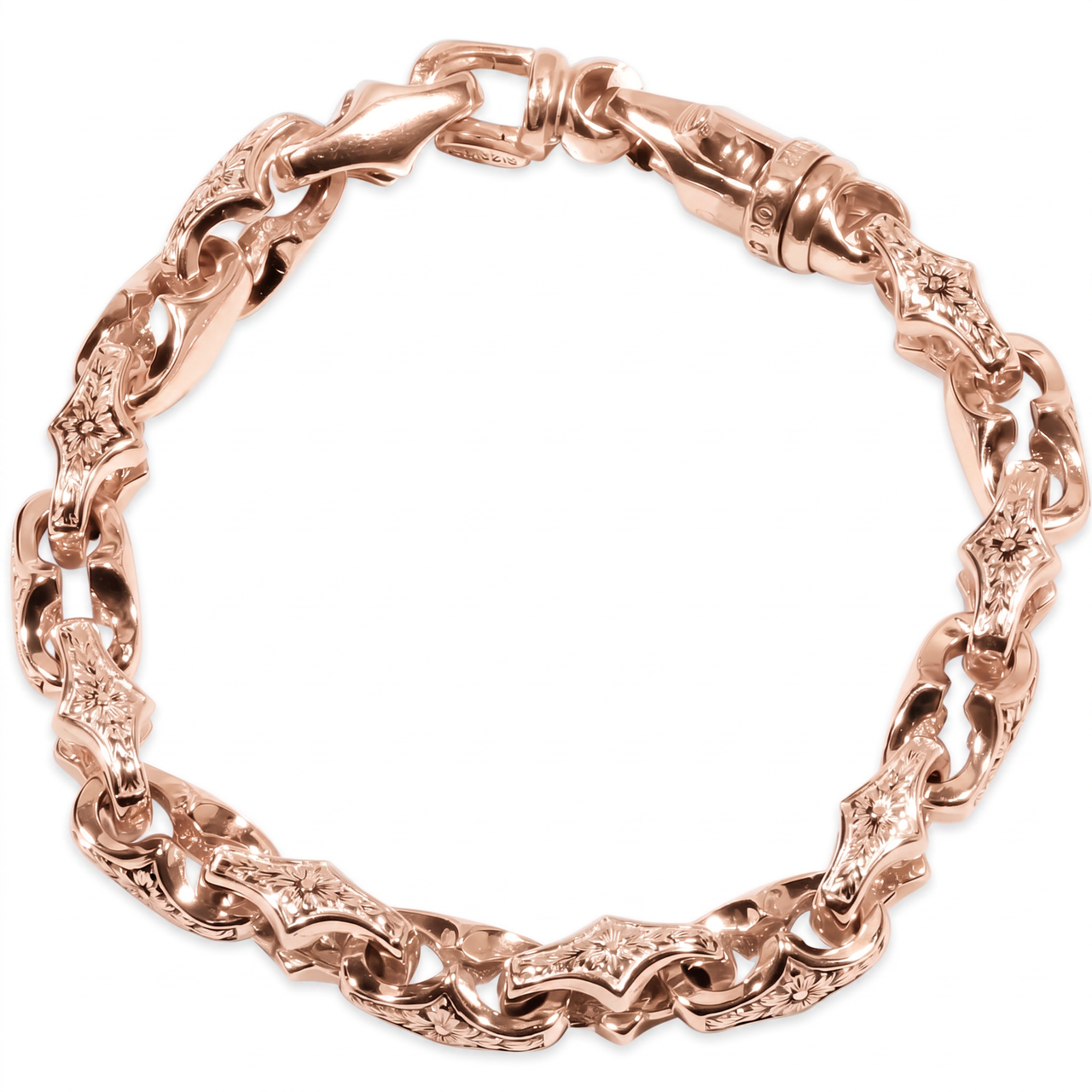 Men's 14k Gold (65gram) or Platinum (104gram) 9mm Link Bracelet 8.5"