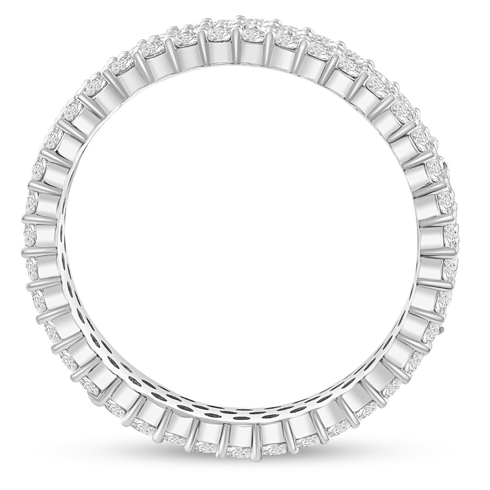 3 1/2ct 3-Row Lab Grown Diamond Eternity Ring 14K White Gold (F-G, VS)