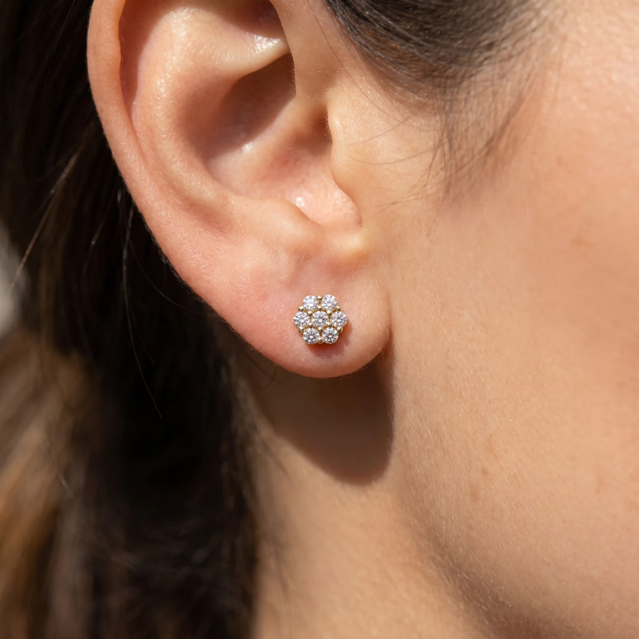 1/8Ct Diamond Studs Womens Earrings 10k Yellow Gold (G-H, I1)