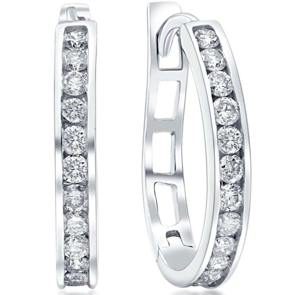 1/2Ct Diamond Hoops in 10k White or Yellow Gold (G-H, I1)
