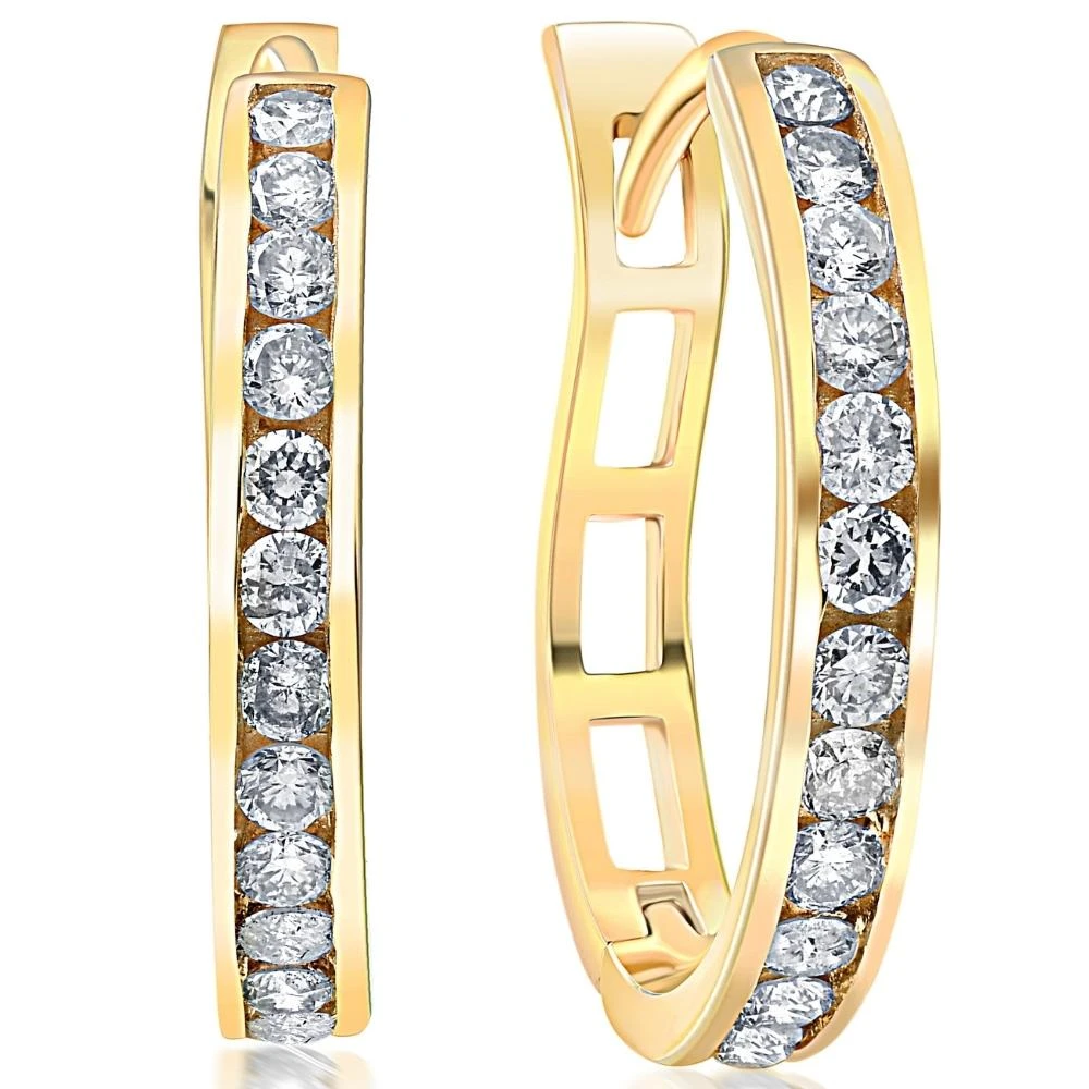 1/2Ct Diamond Hoops in 10k White or Yellow Gold (G-H, I1)