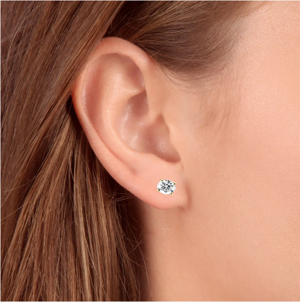 Screw Back 1 Ct T.W. Genuine Diamond Studs Available in 14k White or Yellow Gold (I-J, I2-I3)
