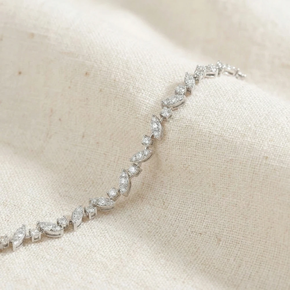 3.70Ct 14k White Gold Diamond Tennis Bracelet 7" Lab Grown (G-H, VS2-SI1)