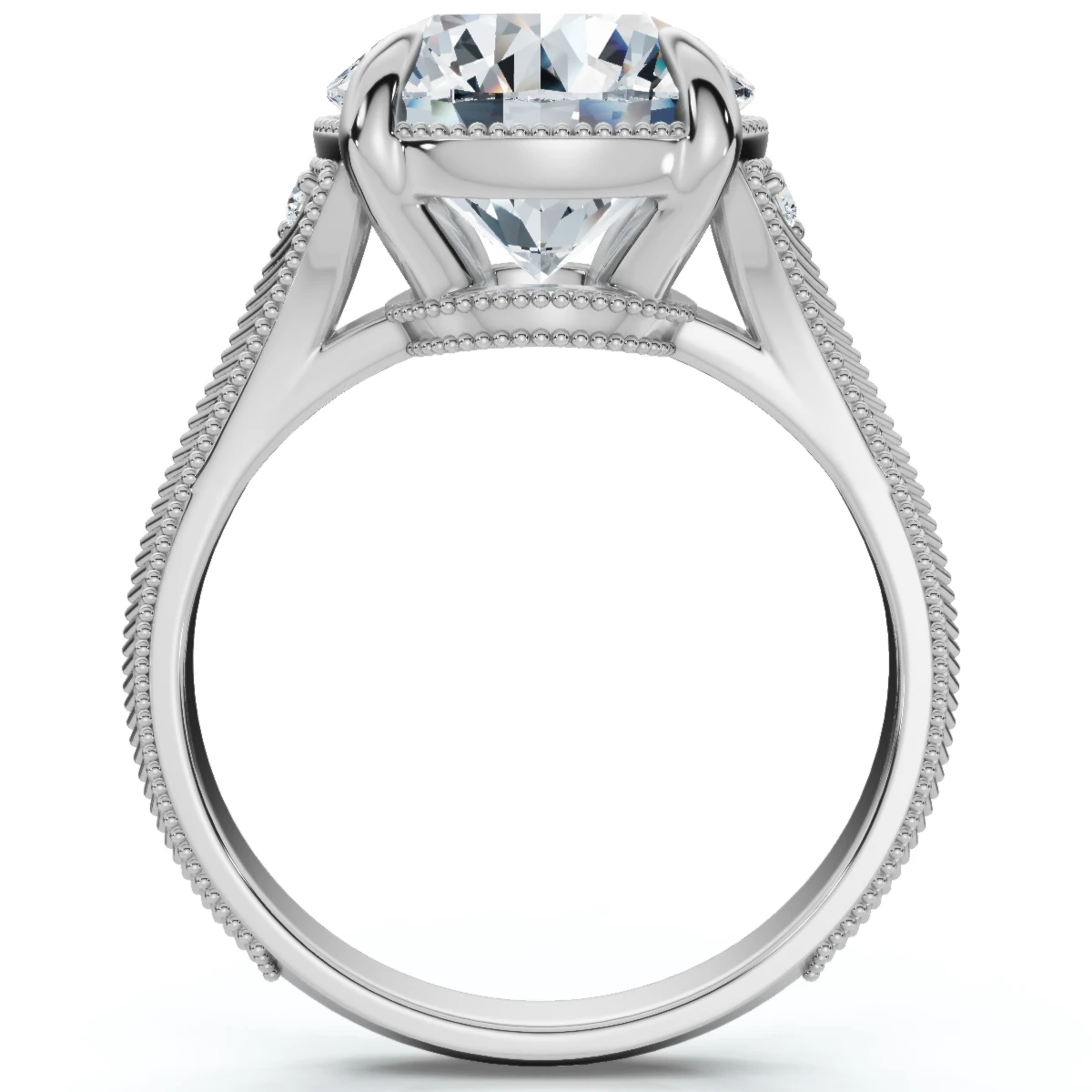 Certified I/SI1 4.02Ct Swift Round Diamond Engagement Ring 14k White Gold (I-J, SI)