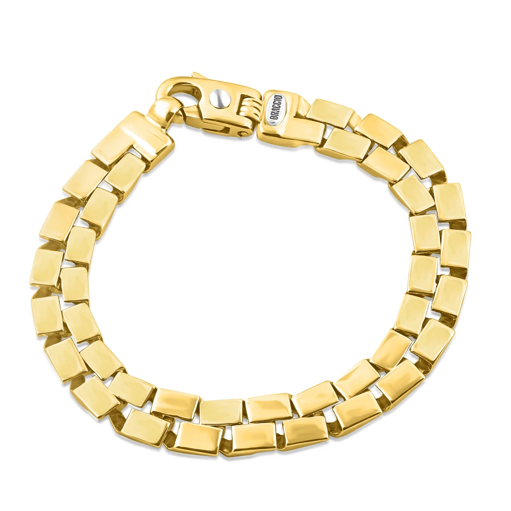 Braccio Men's 36 Gram Double Brick Row Solid Silver Bracelet 8.5"