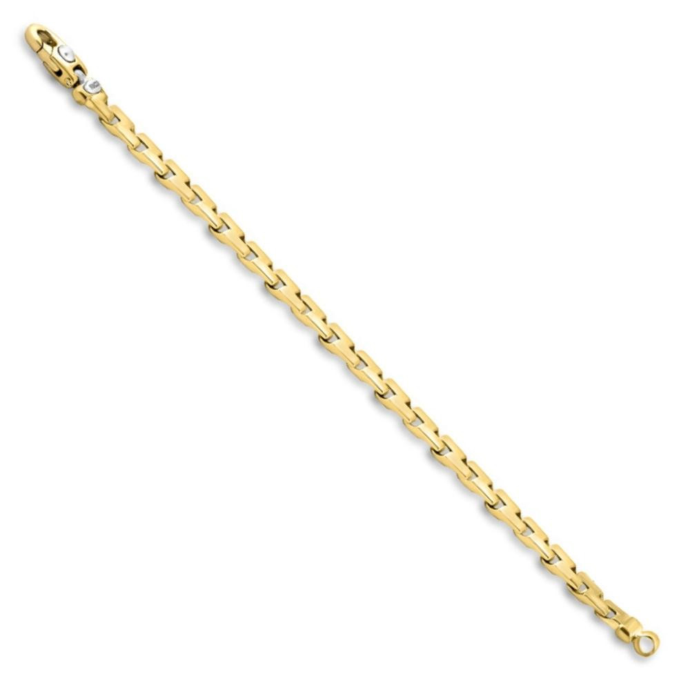 Braccio Men's 36 Gram Double Brick Row Solid Silver Bracelet 8.5"