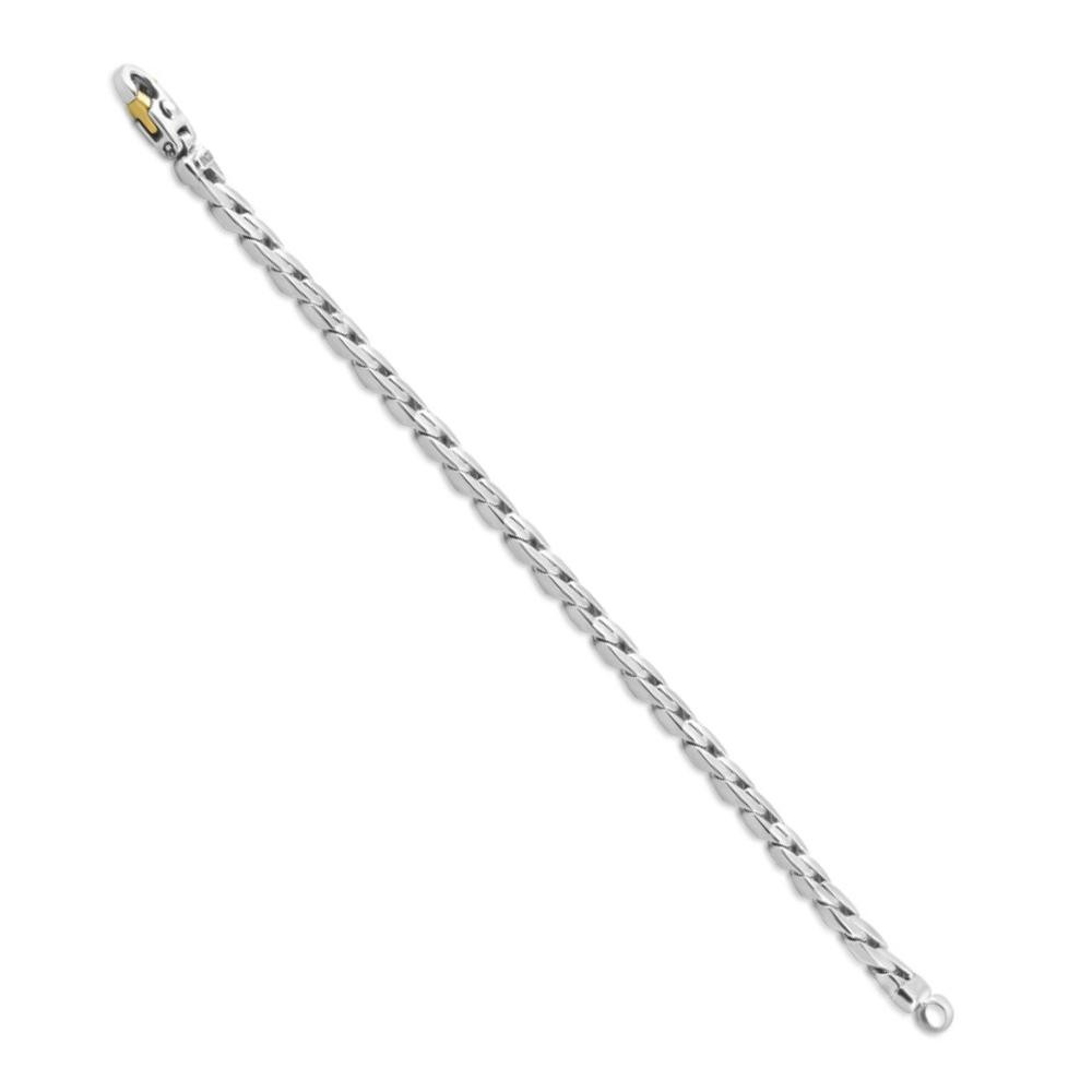 Braccio Men's 37 Gram Round Curb Link Solid Silver Bracelet 8.5"