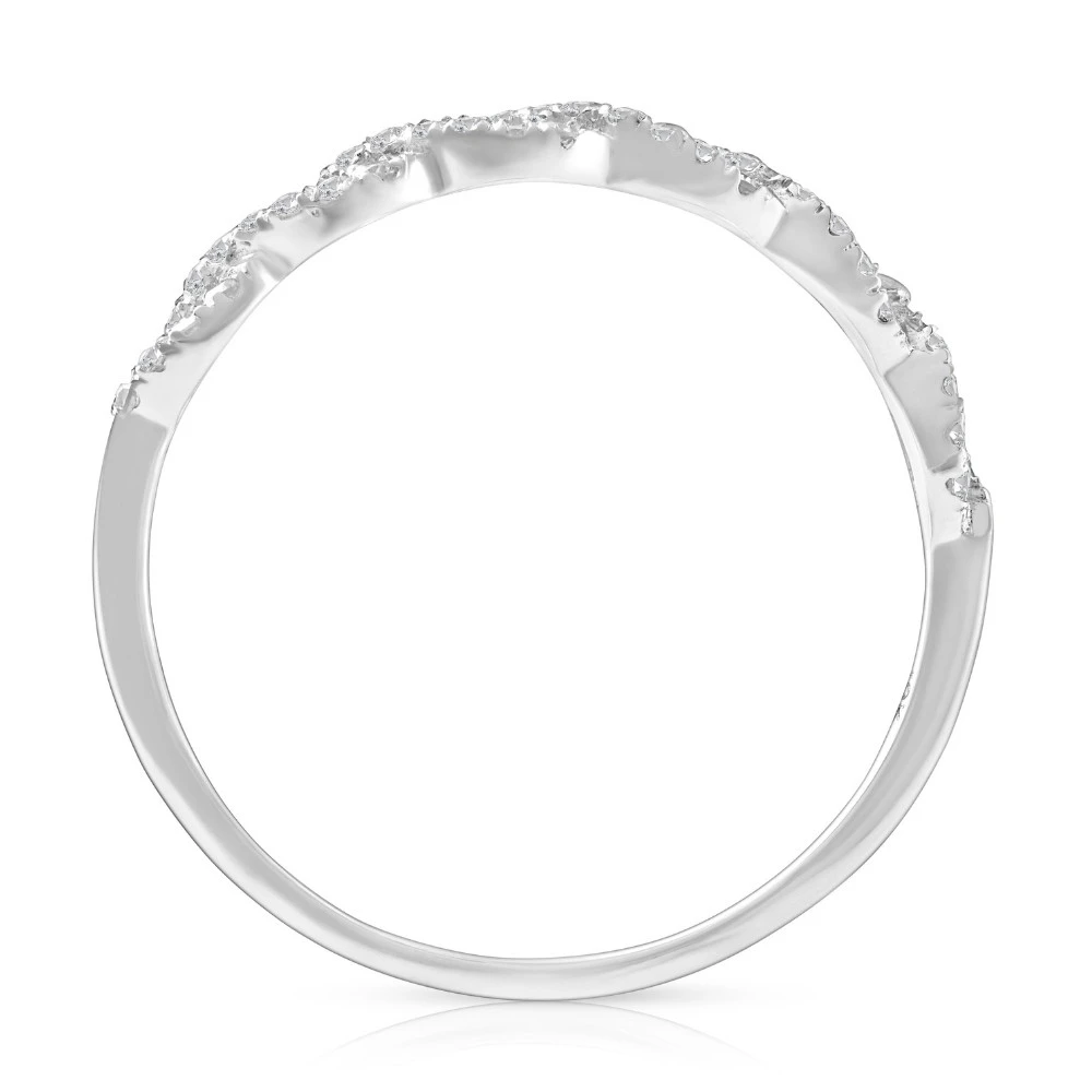 1/4 Carat (ctw) Round White Diamond Ladies Swirl Wedding Ring 10k White Gold (H-I, I1)