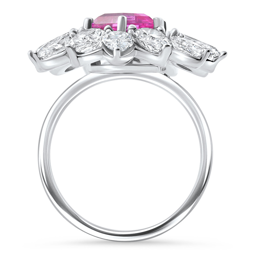 7.18Ct Pink Topaz Diamond Anniversary Ring White Gold Lab Grown (F-G, VS)