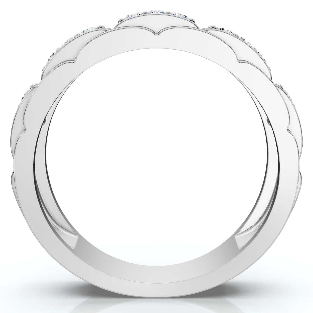 VS .54Ct Mens Natural Diamond Wedding Ring 14k White Gold Anniversary Band (H-I, VS)