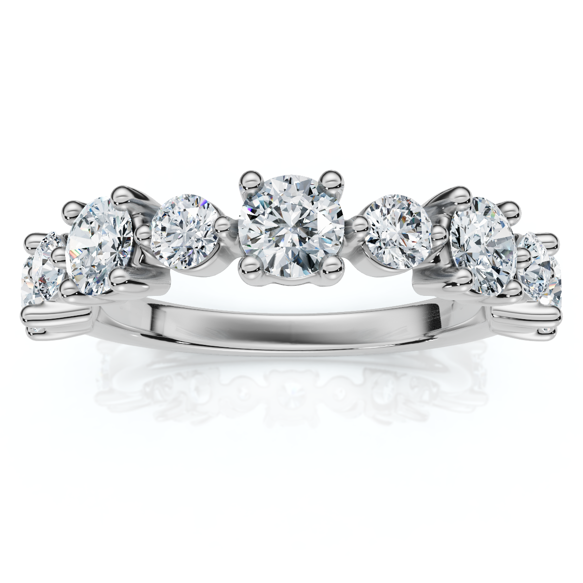 1.13Ct Natural Diamond Stackable Wedding Ring Gold 14k White Gold (H-I, VS)