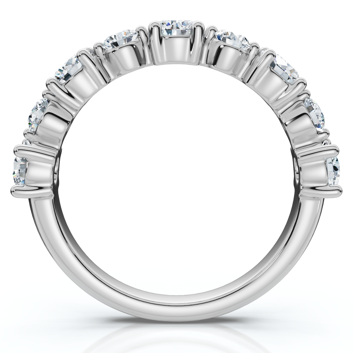 1.13Ct Natural Diamond Stackable Wedding Ring Gold 14k White Gold (H-I, VS)