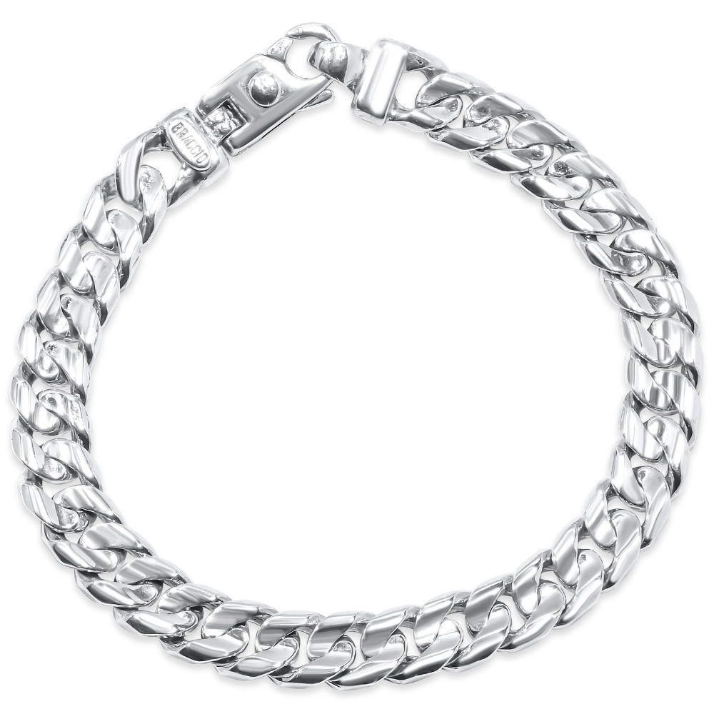 Braccio Men's 34 Gram Curb Link Solid Silver Bracelet 8.5"