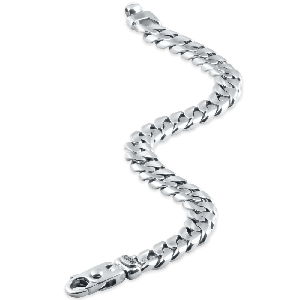 Braccio Men's 34 Gram Curb Link Solid Silver Bracelet 8.5"