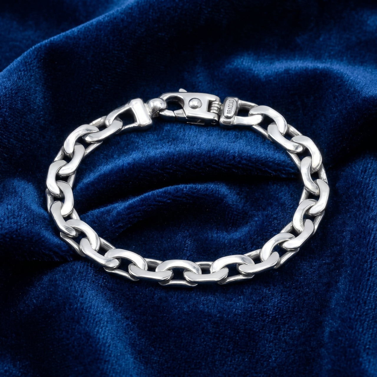 Braccio Men's 36 Gram Designed Link Solid Silver Bracelet 8.5"