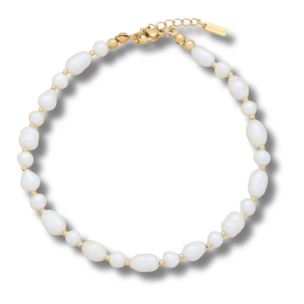 Leah Pearl Anklet 18k Yellow Gold
