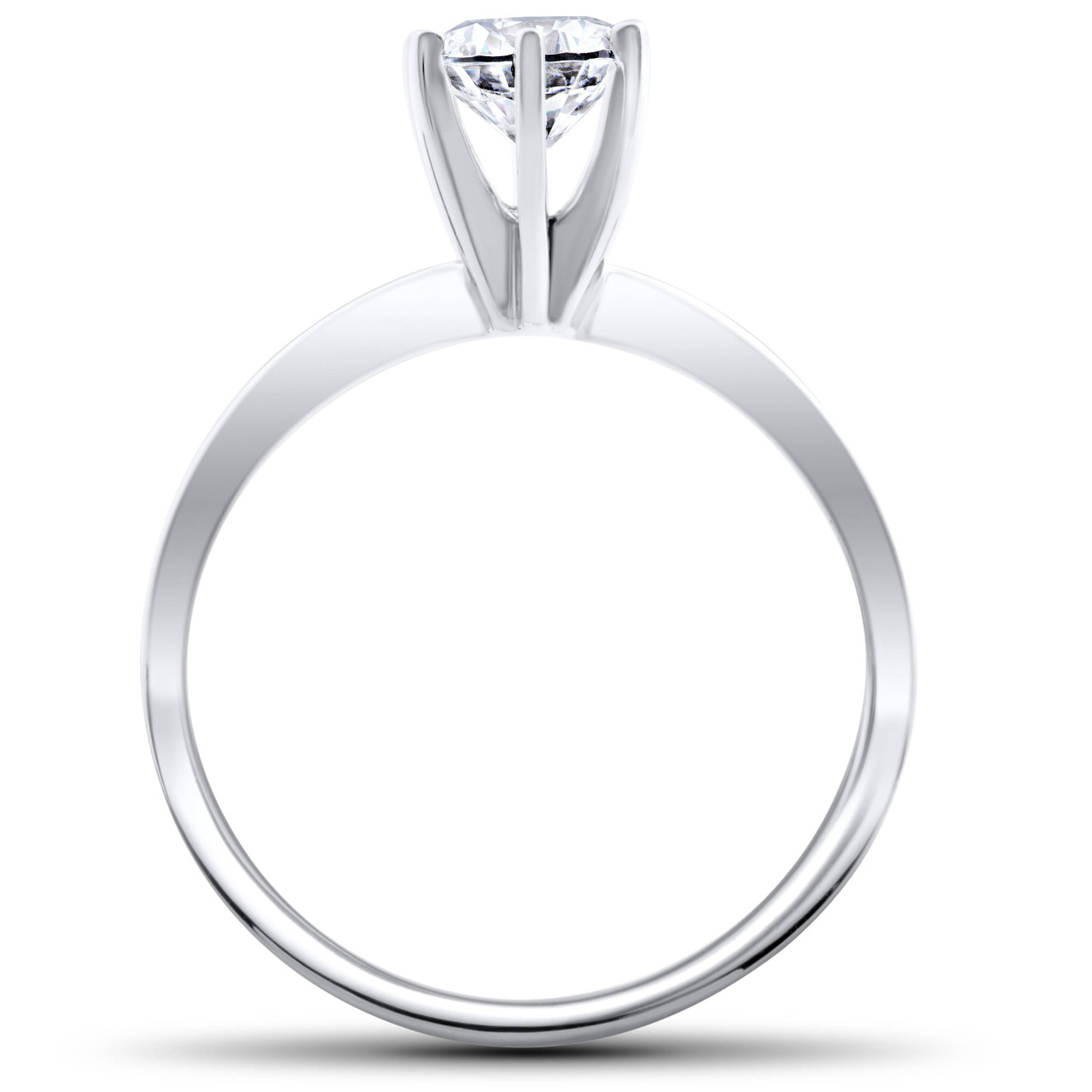 3/8ct Round Diamond Solitaire Engagement Ring 10K White Gold (I-J, I2-I3)
