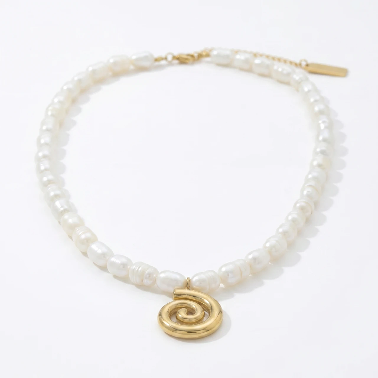 Athena 18" Pearl 18k Yellow Gold Plated Pendant Necklace