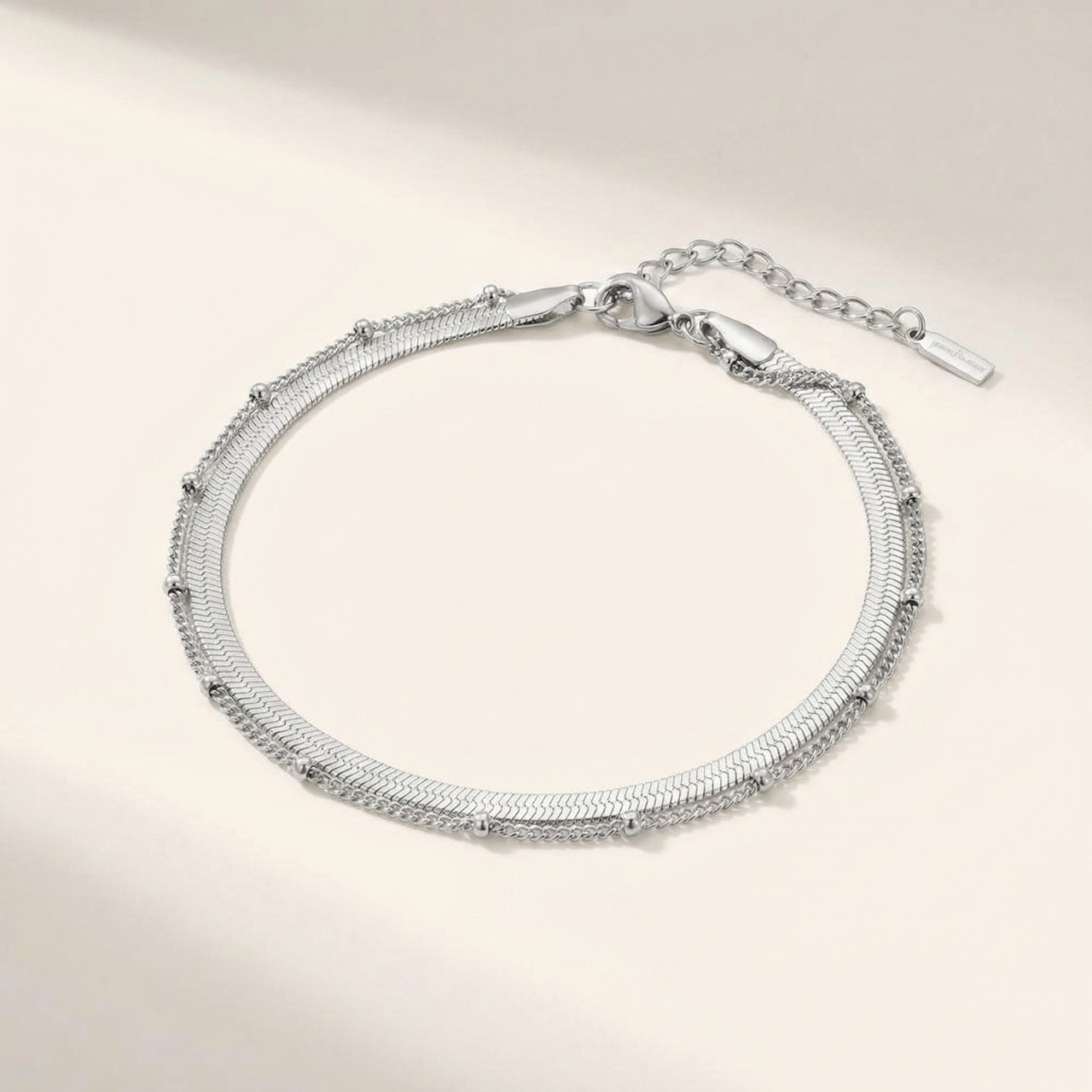 Stefanie Anklet Silver Plated 9.25" with 1.5" Extender