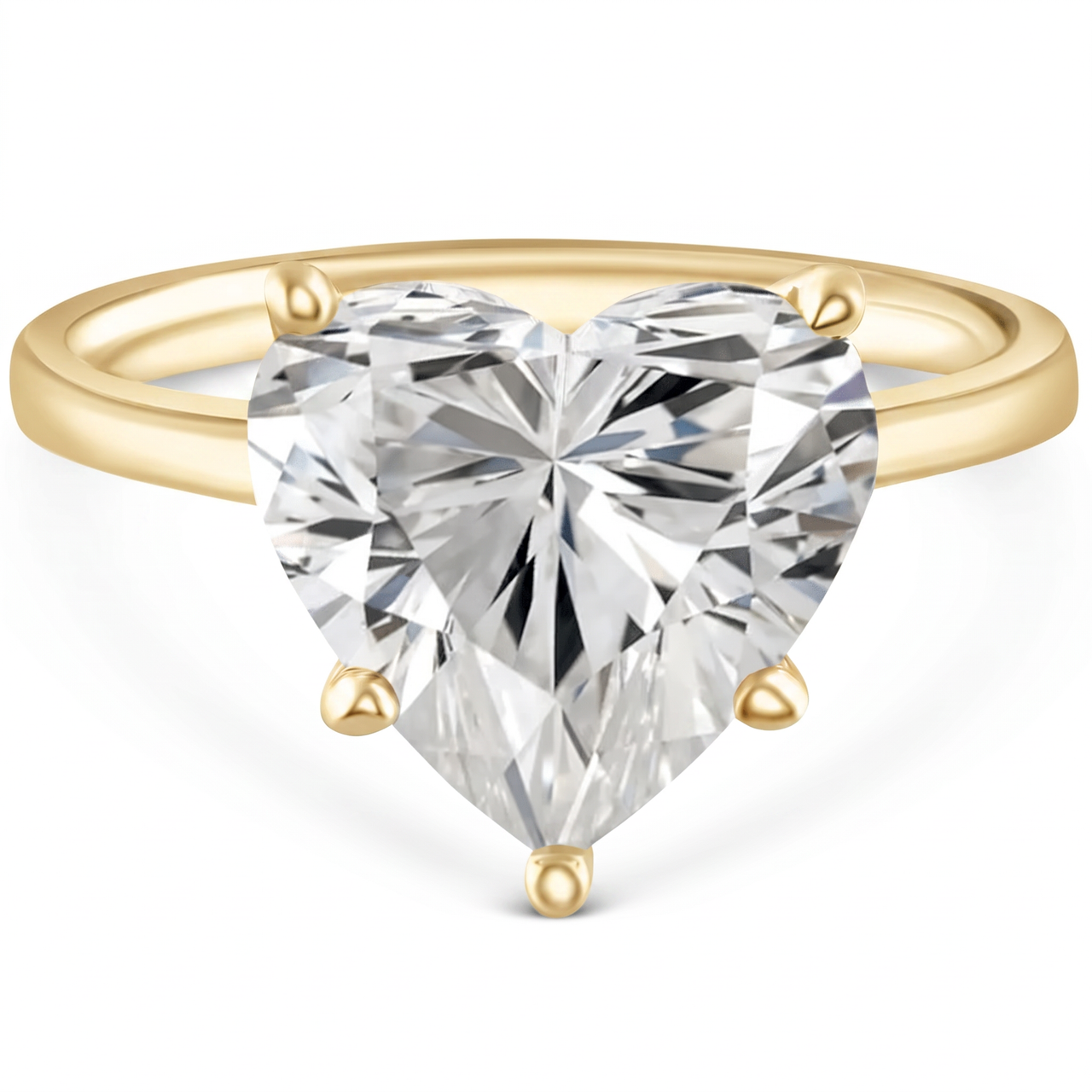 1/4 Ct Diamond Heart Studs Screw Back Earrings White or Yellow Gold 10.5mm Wide (H-I, I1)