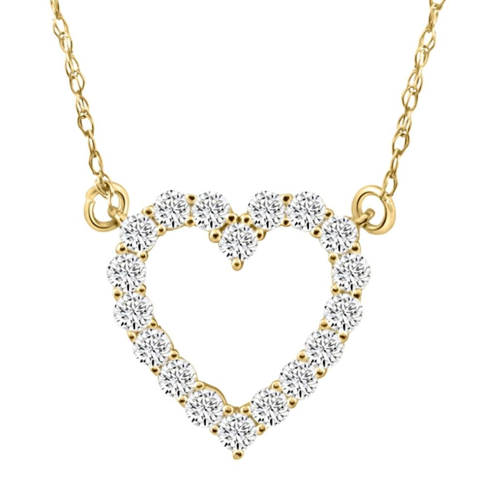 1/2Ct Heart Diamond Pendant in 10k White or Yellow Gold (H-I, I1)