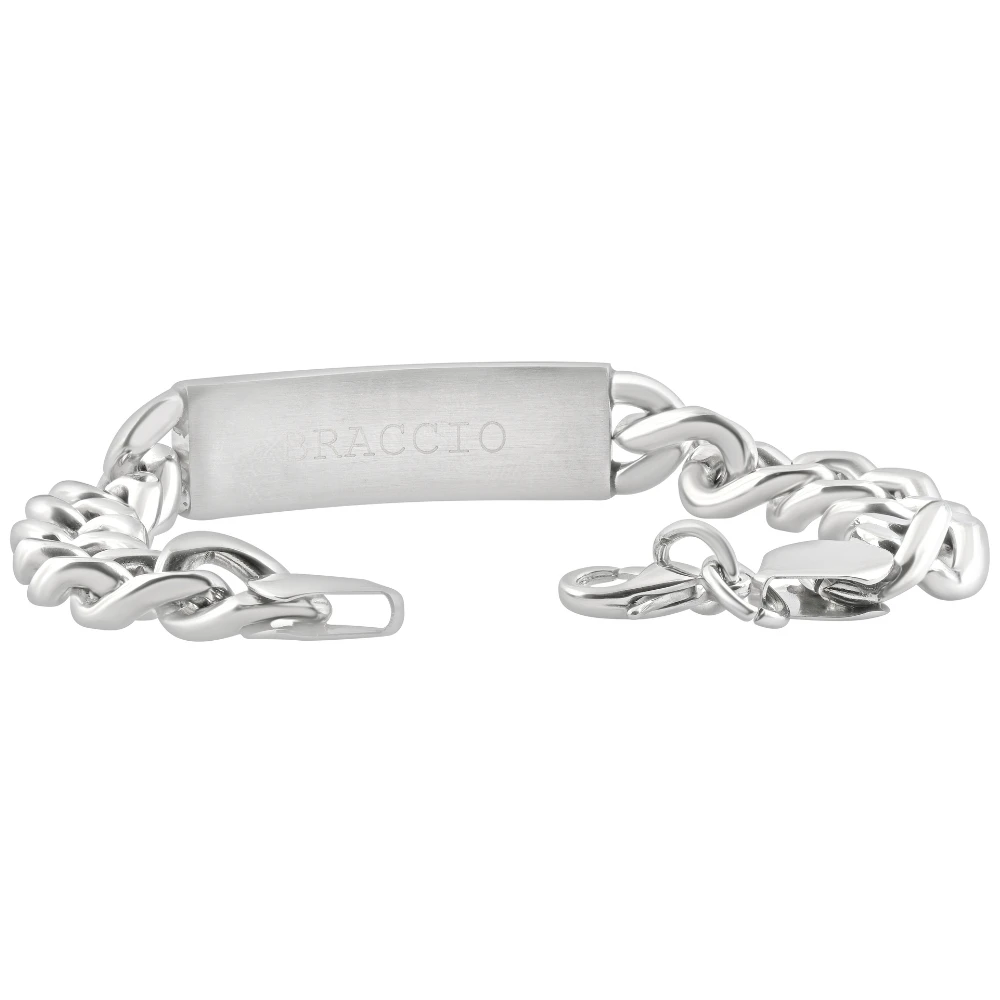 Men's Single Tone Italian Identity 8" 12mm Bracelet
