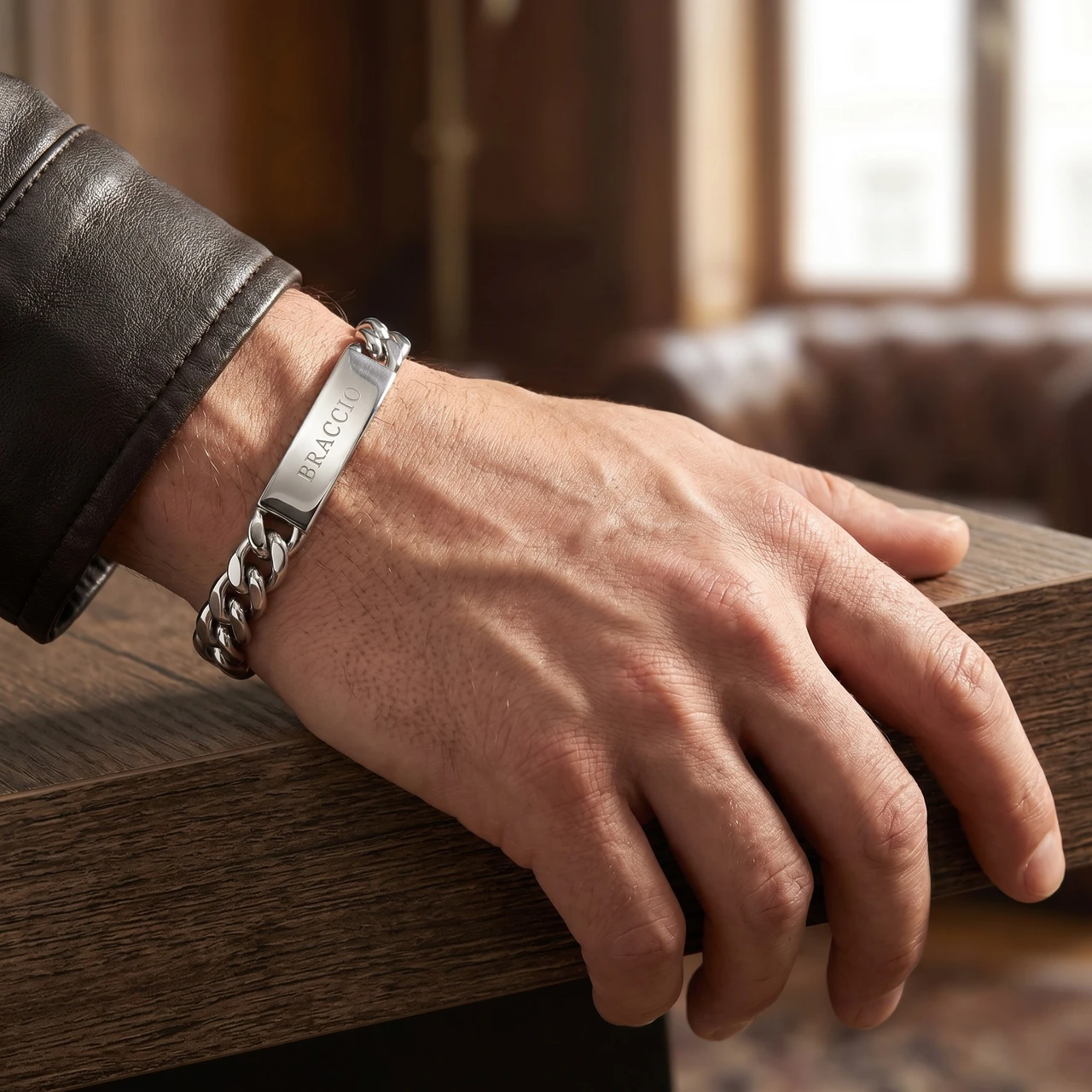 Men's Single Tone Italian Identity 8" 12mm Bracelet