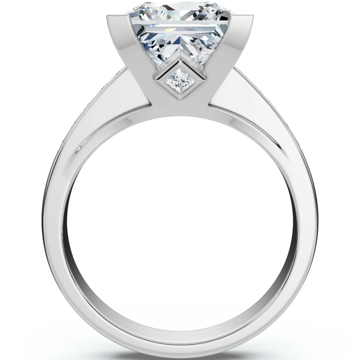Certified 4 2/3Ct Reese Princess Cut Diamond Engagement Ring 14k Gold Lab Grown (E-F, VS)