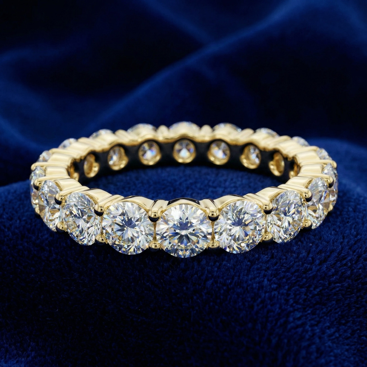2ct Prong Diamond Eternity Ring 14K Yellow Gold (G-H, I1)