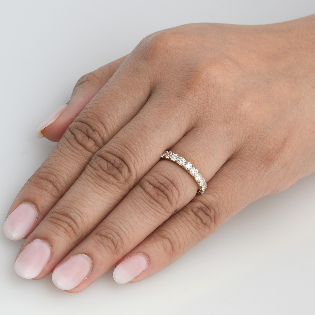 2ct Prong Diamond Eternity Ring 14K Yellow Gold (G-H, I1)