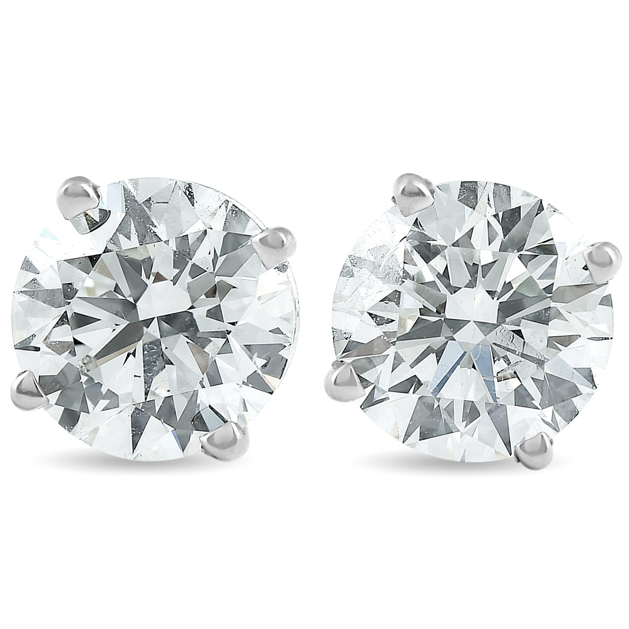 2 Ct TW Round Lab Grown Diamond Studs 14K White Gold With Screw Backs (G-H, VS2-SI1) 2 Ct TW Round Lab Grown Diamond Studs 14K White Gold With Screw Backs (G-H, VS2-SI1)