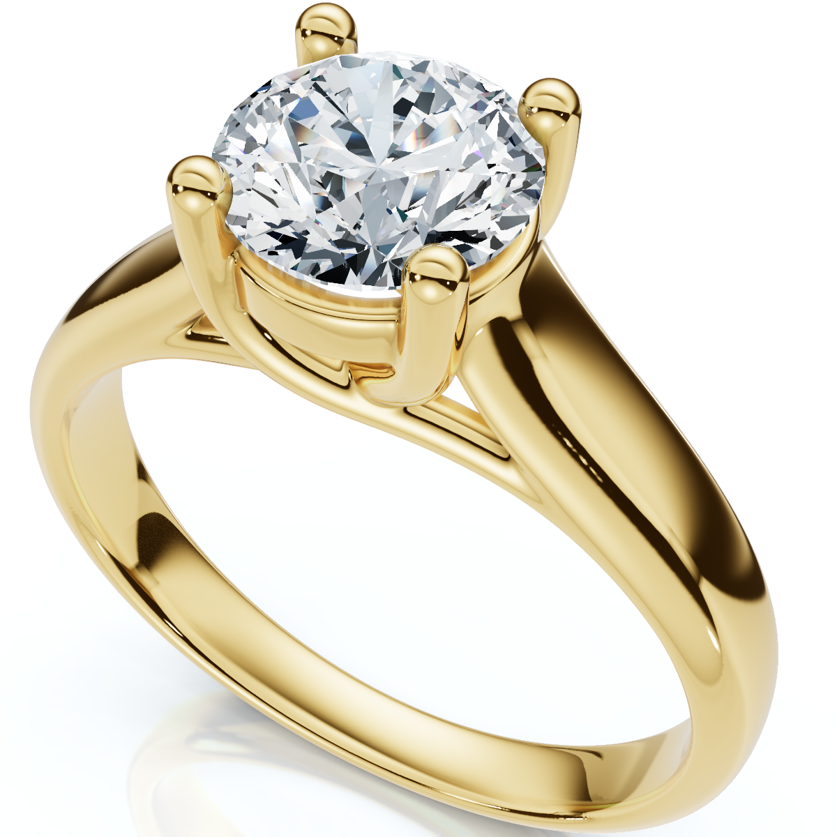 1Ct Diamond Cathedral Solitaire Engagement Ring 14k Gold Lab Grown (F-G, VS2-SI1)