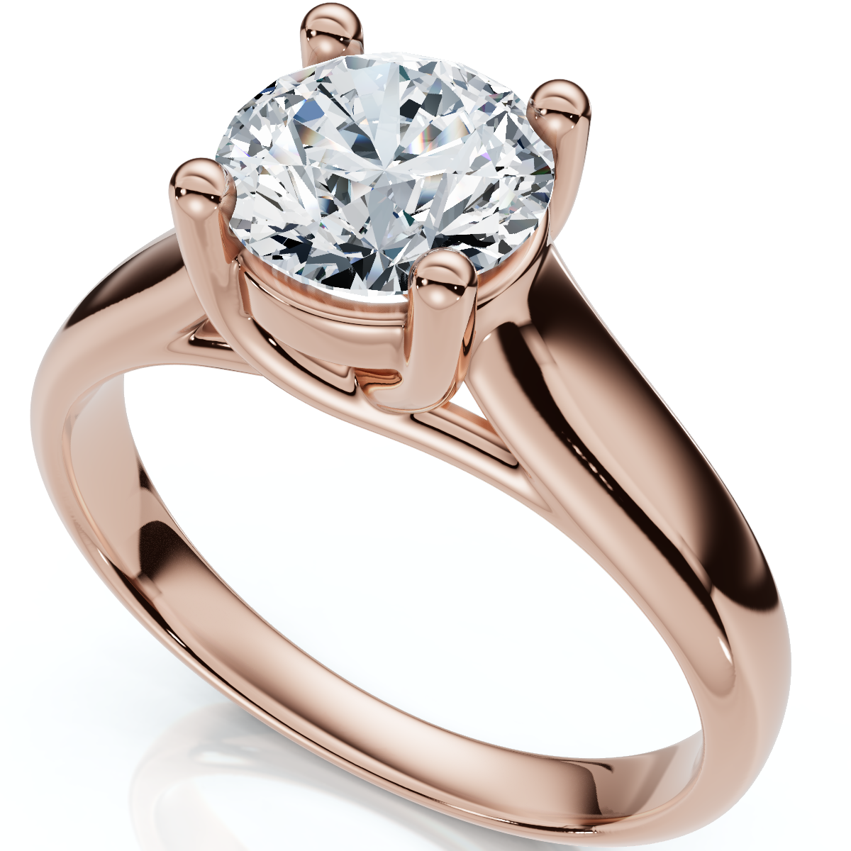 1Ct Diamond Cathedral Solitaire Engagement Ring 14k Gold Lab Grown (F-G, VS2-SI1)