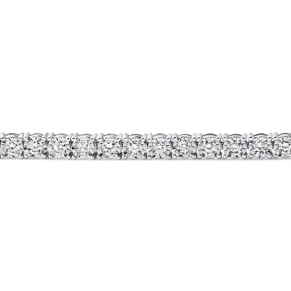 2Ct Diamond Tennis Bracelet 7" Double Lock Clasp Lab Grown 925 Silver (G-H, VS)